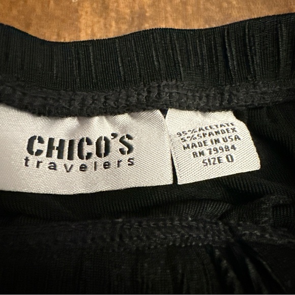 Chicos Travelers Size 0 (Small) Black Flowing Skirt Office Travel Vacation 🖤 - Picture 2 of 6